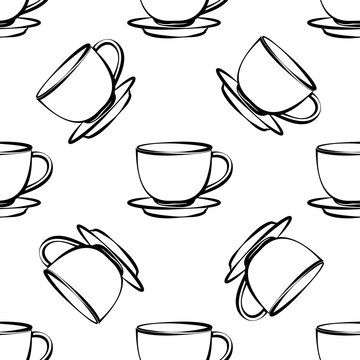 Tea Coffee Cup Seamless Pattern
