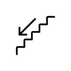 icon, stairs, vector, stair, symbol, step, staircase, sign, stairway, web, down, illustration