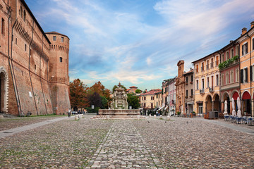Cesena, Emilia-Romagna, Italy: the ancient square Piazza del Popolo