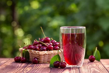 Fotobehang cherry juice in glass © alter_photo