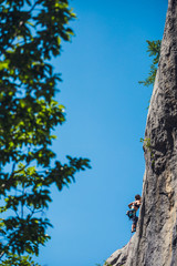 Fototapeta premium Woman engaged in extreme sport.