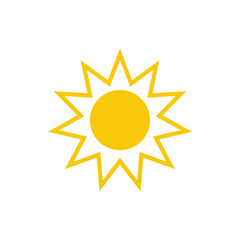 sun, icon, vector, illustration, design, summer, symbol, isolated, sign, light, element, sunshine