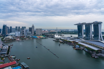 Singapore cityscape on a cloudy day