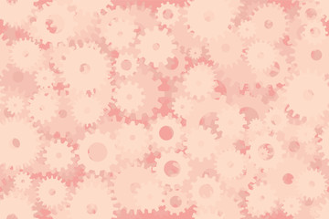 Vector background of overlaid layers of gears in blue tones. Suitable for printing on fabric, covers of books, magazines and school textbooks.