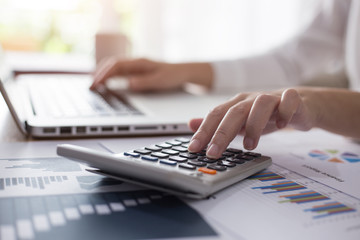 Business woman thinking account,accounting