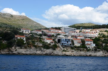 Fototapeta na wymiar Croatie : Traversée en ferry à Sipan (Iles Elaphites) depuis Dubrovnik