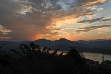 sunset in mountains