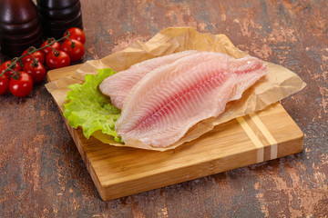 Raw tilapia fish