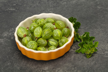 Fresh ripe green sweet gooseberry