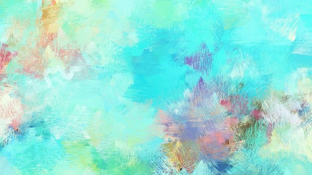 artistic illustration painting with sky blue, powder blue and turquoise colors. use it as creative background or texture © Eigens