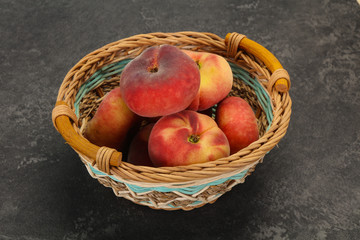 Sweet ripe tasty flat peach