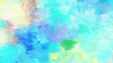 abstract brush painting for use as background, texture or design element. mixed colours of baby blue, turquoise and beige