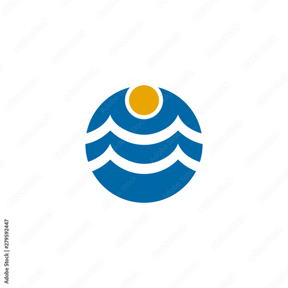 Canvas Prints wave icon logo design vector template