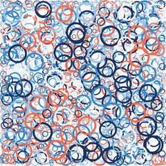 Abstract Generative Art color distributed circles donuts background illustration