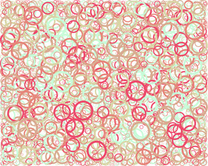 Abstract Generative Art color distributed circles donuts background illustration