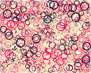 Abstract Generative Art color distributed circles donuts background illustration