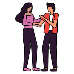 young lovers couple avatars characters