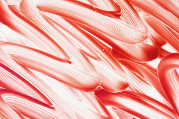 Beautiful abstract brushstrokes with colorful gouache paint on white paper for backgrounds 