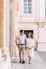  Beautiful stylish pair of in the European style. Wedding photo shoot on the streets of Rome.