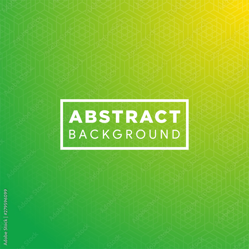 Poster modern geometric abstract gradient background with green and yellow colors. pattern hexagon. applica
