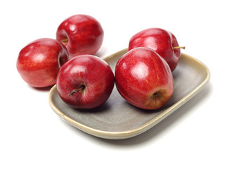 Red apples isolated on white background