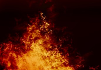 Fototapeta premium Fire flame on a black background