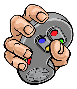 recommend clip art: A gamer hand holding video gaming game controller
