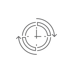 Clock and circular arrow vector icon isolated on white background