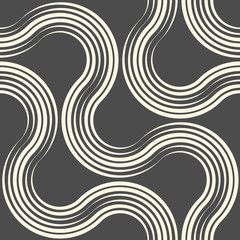 Fototapeta premium Seamless Curved Stripe Background. Vector Minimalistic Pattern