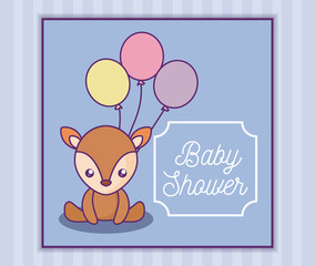 baby shower card with cute fox