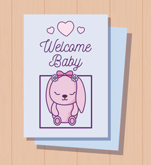 baby shower card with cute rabbit