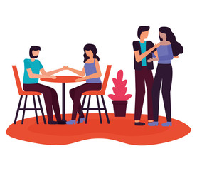 couple romantic love flat design