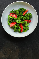 Healthy salad, tomato, leaves mix salad (mix micro greens, juicy snack). food background