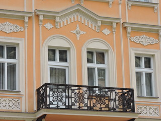 old house with balcony