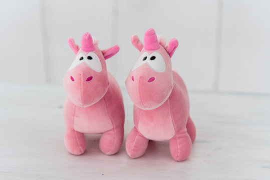 Pink unicorns plush cute toy child gift