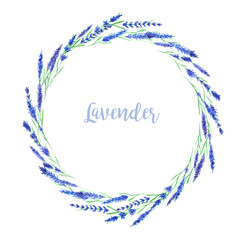 Watercolor lavender frame