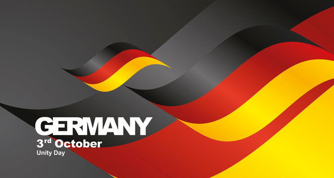 Germany Unity Day flag ribbon landscape background