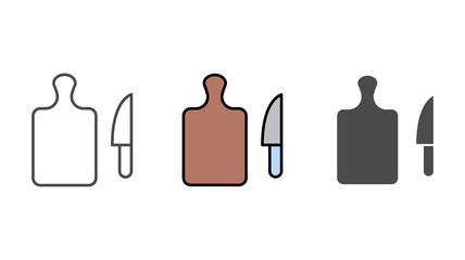 Cutting board vector icon sign symbol
