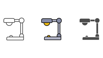 Desk lamp vector icon sign symbol