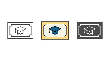 Diploma vector icon sign symbol