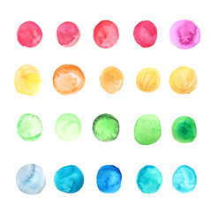 Obraz na płótnie Canvas Watercolor colorful dots collection isolated