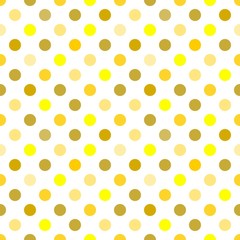 Polka dots gold yellow colors seamless pattern vector