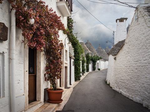 Alberobello, city if trulli, Puglia, in Italy