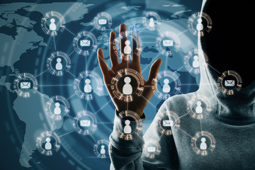 Media, HR and virus concept