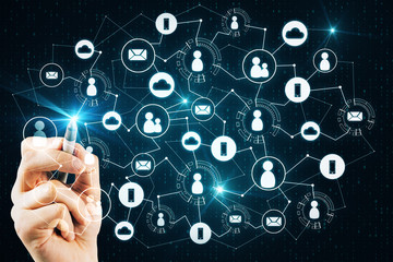 Media, HR and net concept