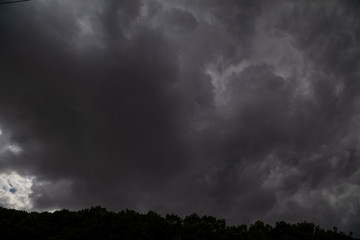 The black cloud comes drove the thunder and lightning