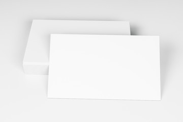 Topview of blank card on desktop