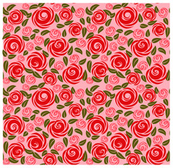 seamless pattern with red roses