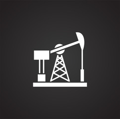 Oil rig related icon on background for graphic and web design. Simple illustration. Internet concept symbol for website button or mobile app.