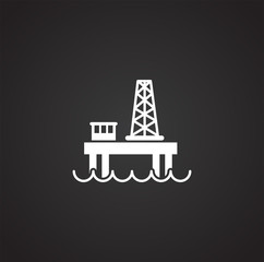 Oil rig related icon on background for graphic and web design. Simple illustration. Internet concept symbol for website button or mobile app.